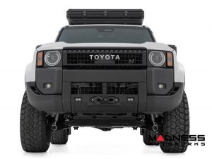 Toyota Land Cruiser Winch Mount - Hidden - Rough Country - Yellow SAE Fog Lights